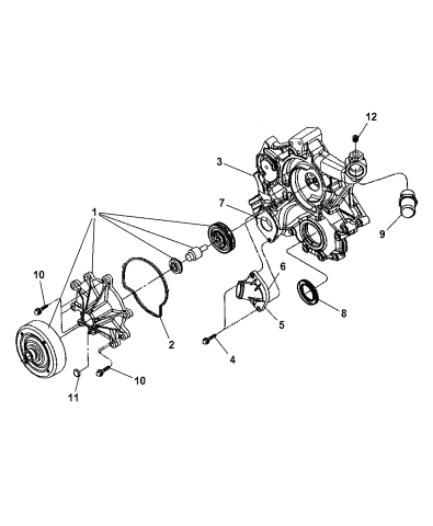 2000 dodge durango water pump