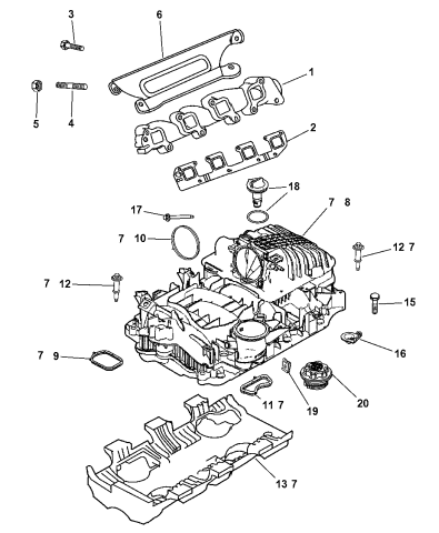 6507746aa Genuine Mopar Bolt Exhaust Manifold