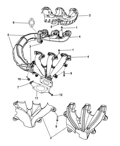 4881012ac Genuine Mopar Gasket Exhaust Manifold To Front C