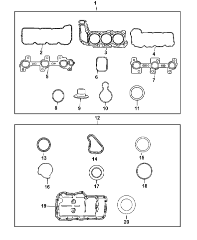 Aa Genuine Mopar Gasket Kit Engine