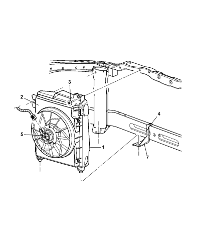 A/C Condenser & Fan - 2004 Dodge Ram 1500