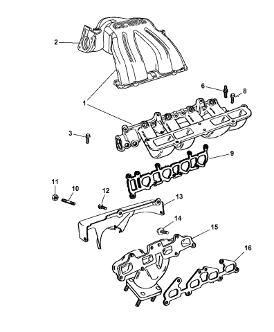 Intake & Exhaust Manifolds - 2003 Jeep Wrangler