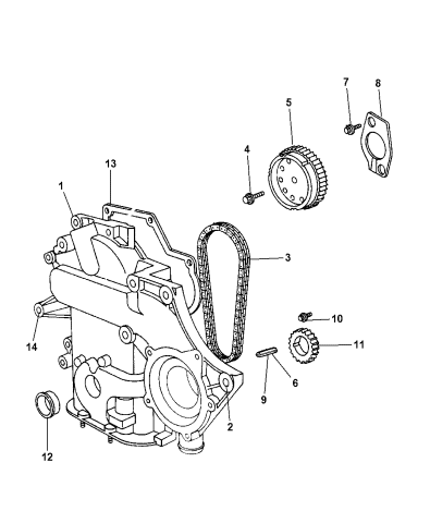 2006 Dodge Grand Caravan Timing Belt Chain Cover