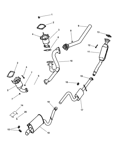 Exhaust System - 2002 Chrysler Sebring Sedan & Convertible