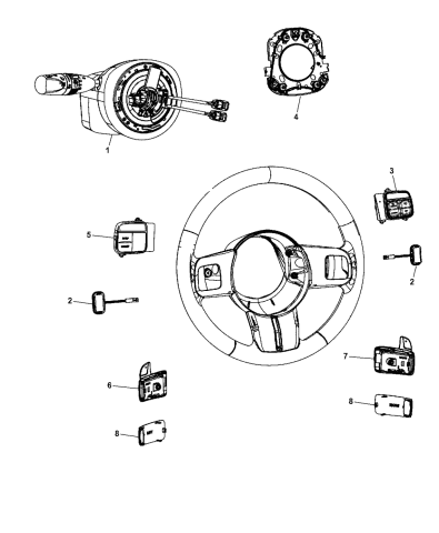 1RJ37XDVAG - Genuine Mopar Steering Column Module