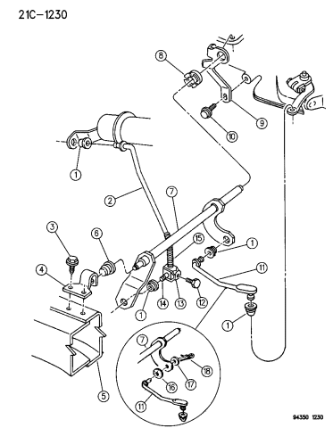 Controls, Gearshift, Lower - 1994 Dodge Dakota