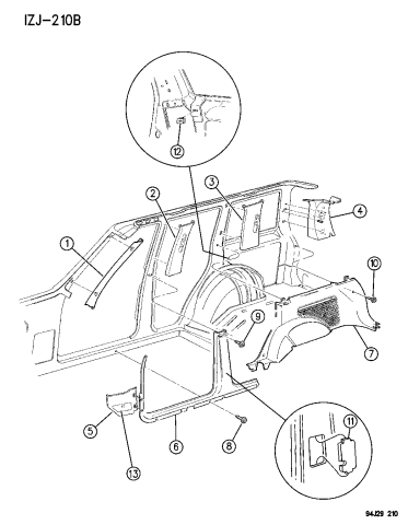 Interior Trim Panels & Garnish Mouldings - 1996 Jeep Grand Cherokee