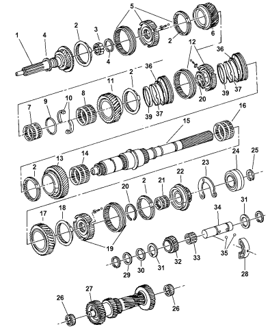 Gear Train of Manual Transmission - 2004 Dodge Dakota