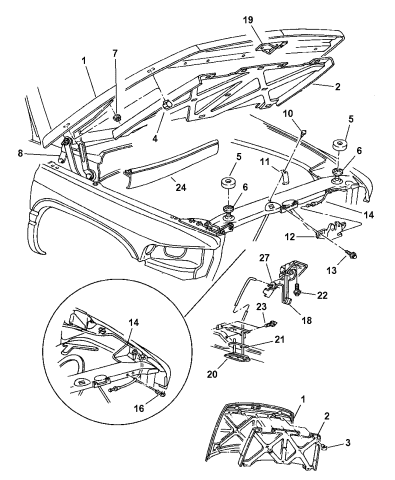 2001 dodge ram 2500 hood