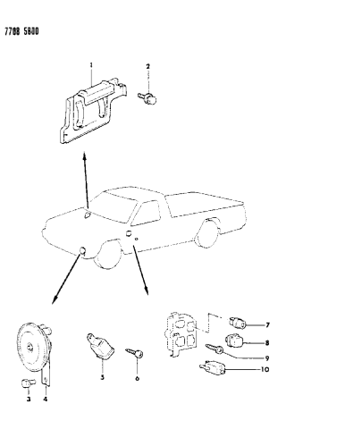 Horn - Relay - Flasher - 1988 Dodge Ram 50