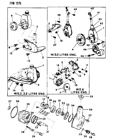 1987 Chrysler Fifth Avenue Power Steering Pump & Attaching Parts