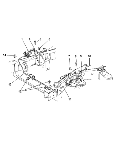 Lines & Hoses, Front - 2000 Dodge Durango