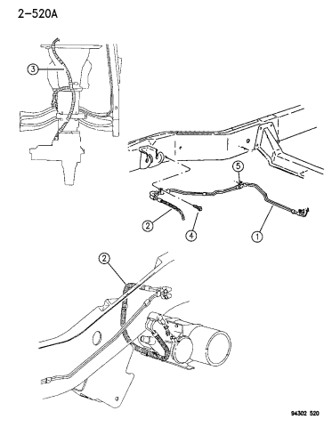 Vacuum Lines - Front Axle & Transfer Case - 1995 Dodge Ram 2500