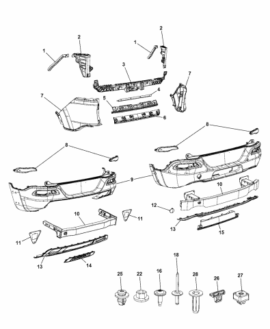 ab Genuine Mopar Support Rear Fascia