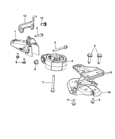 Engine Mounting Rear - 2012 Dodge Journey