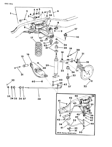 Suspension - Front Coil With Shock Absorber & Sway Eliminator - 1985 ...