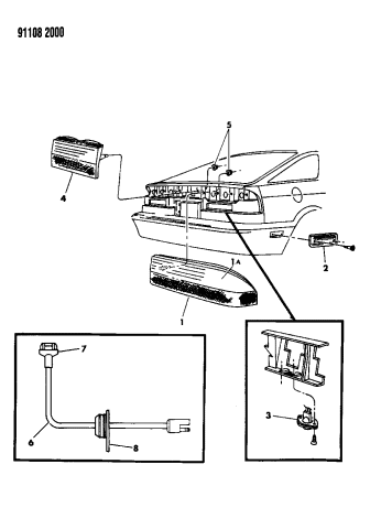 Lamps & Wiring - Rear - 1991 Dodge Daytona