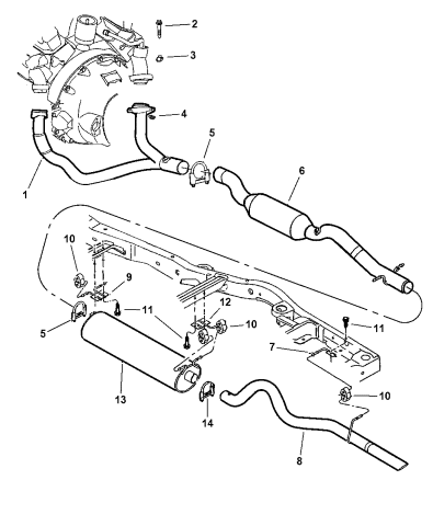 1999 Dodge Durango Exhaust System - Mopar Parts Giant