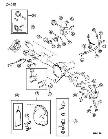 Housing - Front Axle - 1995 Jeep Wrangler