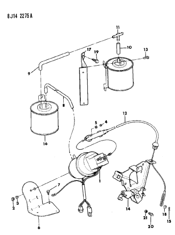 Speed Control - Engine Compartment Components - 1987 Jeep Wrangler