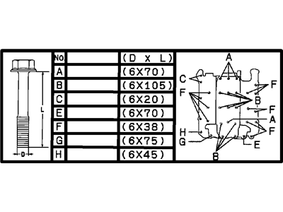 Mopar MF140207 Bolt-HEXAGON FLANGE Head