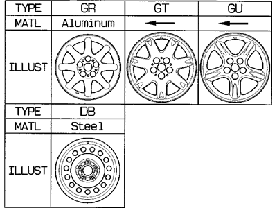 2001 Chrysler Sebring Spare Wheel - MB929941